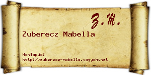 Zuberecz Mabella névjegykártya